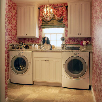 Toile Laundry Room