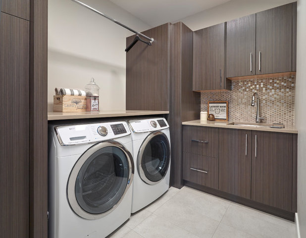 Contemporary Laundry Room by Iconic Estate Homes Inc