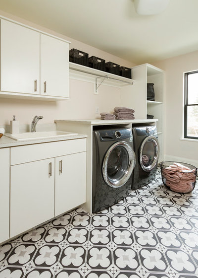 Transitional Laundry Room by w.b. builders