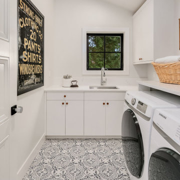 Vaulted Laundry with Patterned Floors