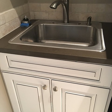 White and Grey Laundry Room Remodel