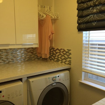 White and Grey Laundry Room