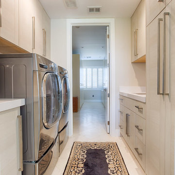 White and Textured Frameless Kitchen, Bathroom, and Laundry Room