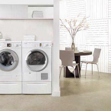 White Contemporary Laundry Appliances by Bosch