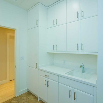 white laundry room remodel Bay Area