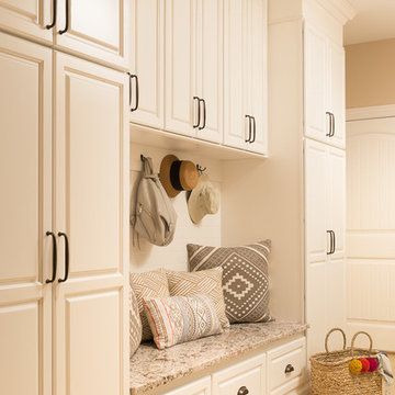 White Luxury Laundry Room Renovation St. Louis, MO