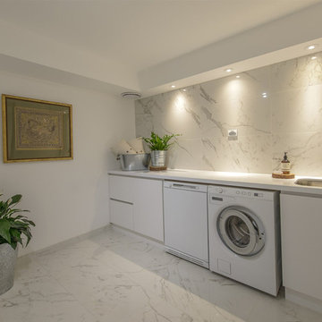 White Modern Laundry Room - Melbourne