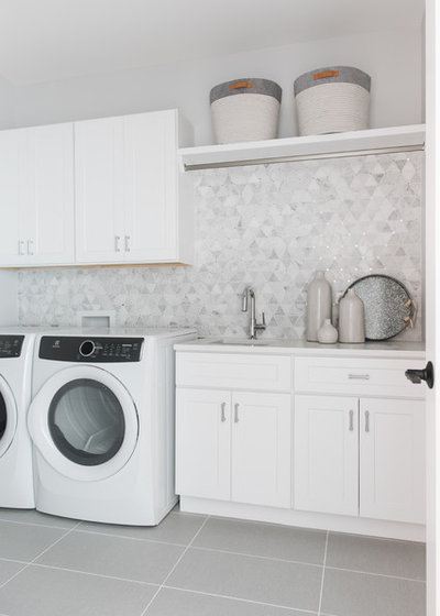 Transitional Laundry Room by M House Development
