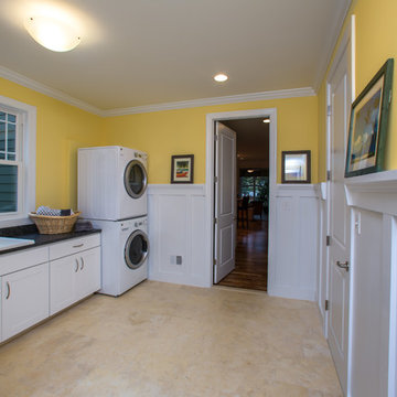 Yellow Laundry Room: Craftsman Custom Home Project