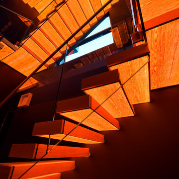 Консольная лестница с инновационной встроенной подсветкой