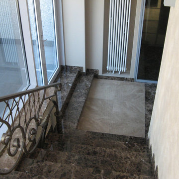 Лестница, площадки, подоконники из мрамора Имперадор дарк, лайт 30, 20мм