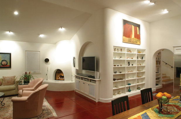 Southwestern Living Room by HartmanBaldwin Design/Build