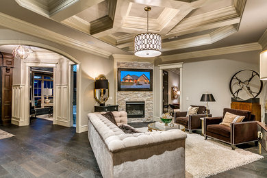 Example of a trendy living room design in Oklahoma City