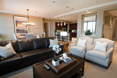 Trendy living room photo in Phoenix