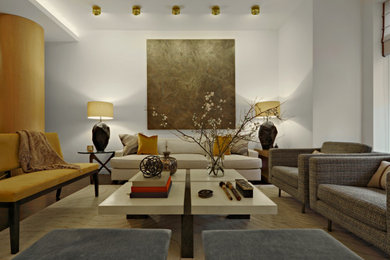 Example of a mid-sized living room design in New York