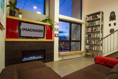 Example of an urban living room design in Vancouver