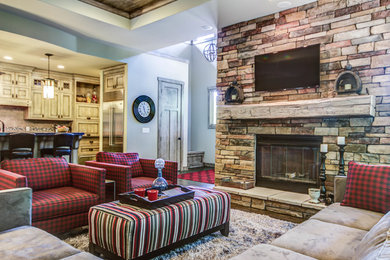 Living room - transitional living room idea in Grand Rapids