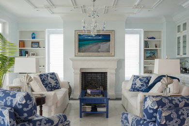 Living room - coastal living room idea in Wilmington