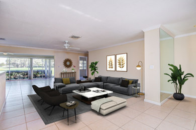 Living room - mid-sized contemporary living room idea in Tampa