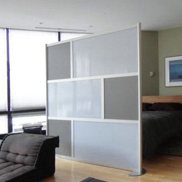 6' Modern Room Divider, Gray