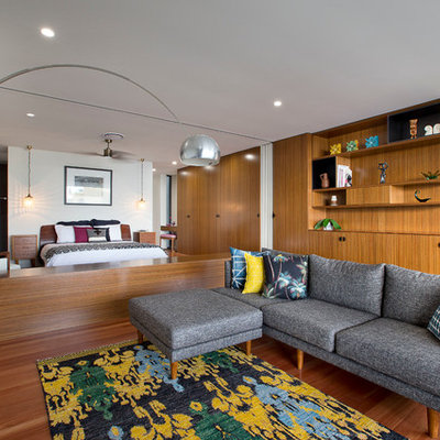 Inspiration for a 1950s open concept and formal living room remodel in Gold Coast - Tweed with no tv
