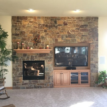 A great way to set up your tv and fireplace.  Mendota DXV45 with Montana antique