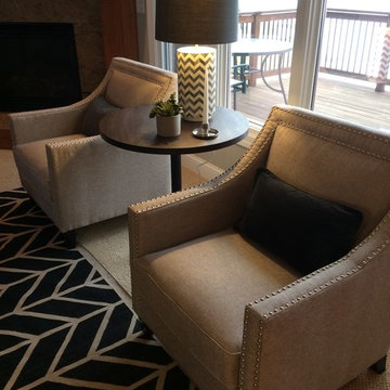 A Pair of Nailhead Chairs: A Gorgeous Mix of Black, White & Wood
