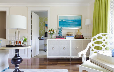 Houzz Tour: Lime Green and Patterns Punch Up Neutral Decor