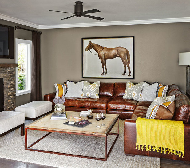 Transitional Living Room by Kristina Wolf Design