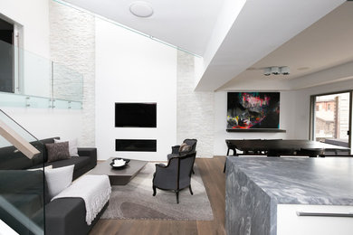 Example of a minimalist living room design in Toronto