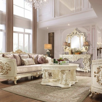 Adalene Upholstery Living Room Set Victorian, European & Classic Design Sofa Set