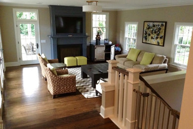 Inspiration for a contemporary living room remodel in Cleveland