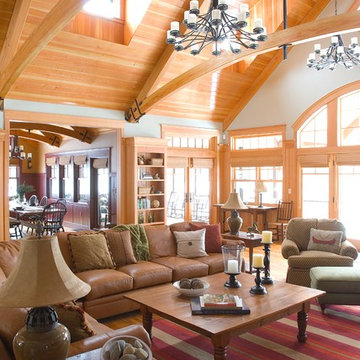 Adirondack Style timber frame Living Room
