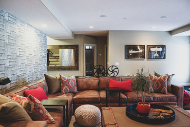 Example of an urban living room design in Calgary