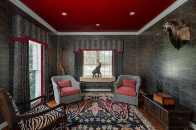 Example of an eclectic living room design in Richmond