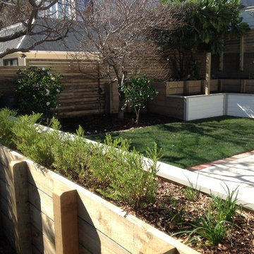 After: creating flat space on a hilly Mt Victoria site