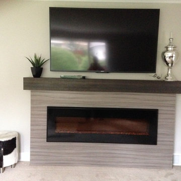 After Linear Fireplace surround with box mantle