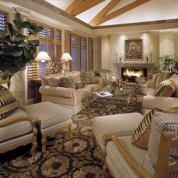 "After Photo Living Room - Elegant Traditional in a Mountain Setting