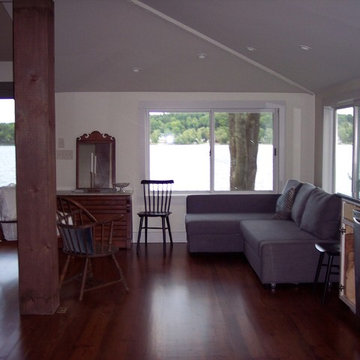 After picture of living space facing lake in Westchester County, NY