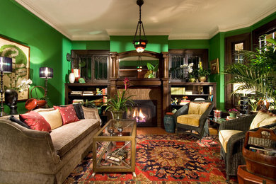 Example of an eclectic living room design in Boston