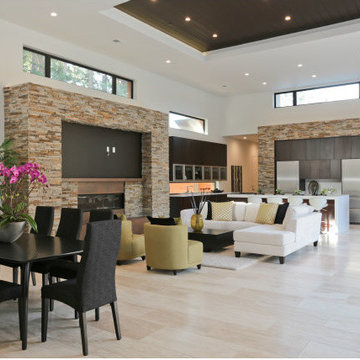 All Natural Stone Vein Cut Tile for California Home