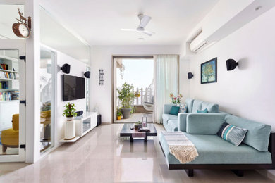 All-white Mumbai apartment