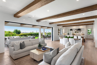 Example of a beach style living room design in Orange County