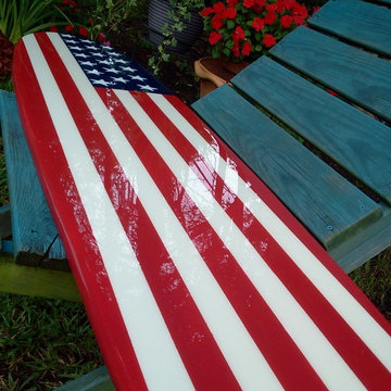 American Flag Surfboard Wall Hanging