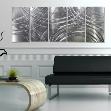 Amplify - Silver Modern Metal Wall Art Contemporary Wall Sculpture