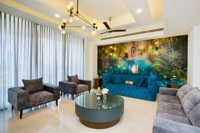 Modernes Wohnzimmer in Delhi
