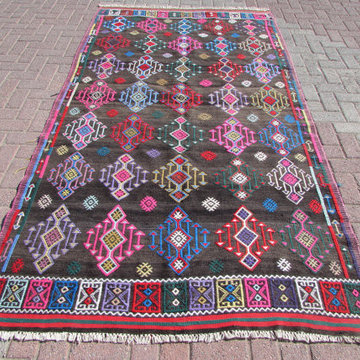 Anatolian Turkish Classic Kilim Rug Carpet 59''x108,3'' (150cm x 275cm) $499.00