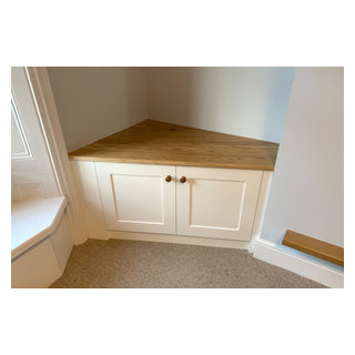 Angled cheap alcove cupboard