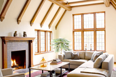 Elegant living room photo in Seattle