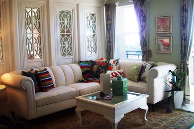 Eclectic living room photo in San Diego